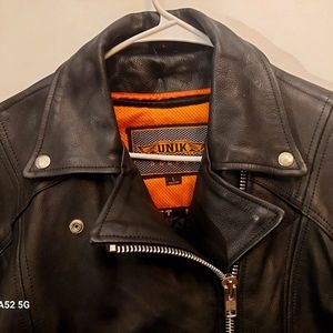 men's genuine leather riding jacket